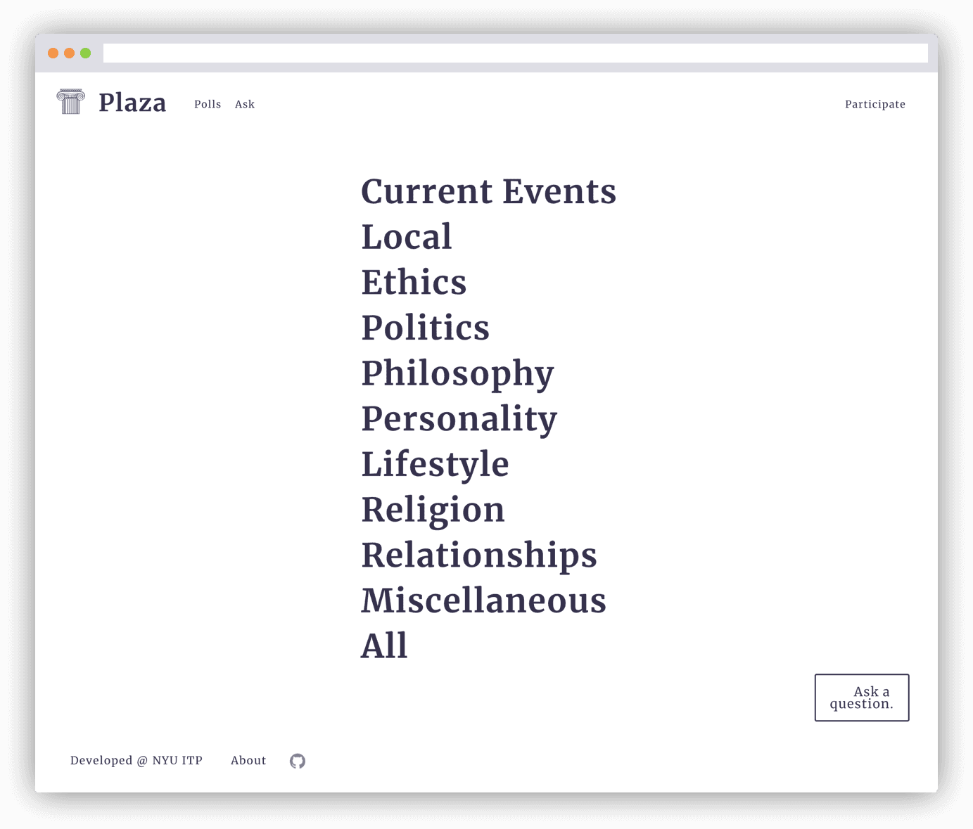 Poll categories
